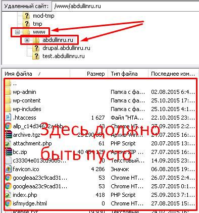Корневая папка на вервере Папка домена на сервере