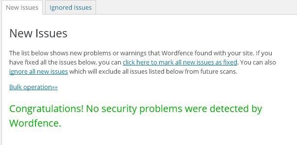 Поиск потенциальных угроз Плагин wordfence security